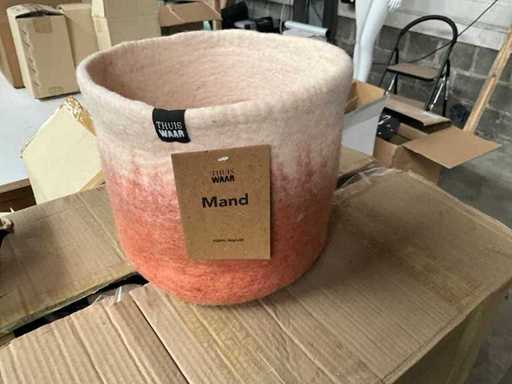 Feltro di lana per cesti/vasi di piante Fair Trade +/- Ø25 x 20 cm di altezza (47x)