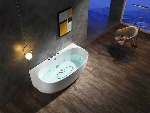 Construction de la baignoire de massage - blanc brillant