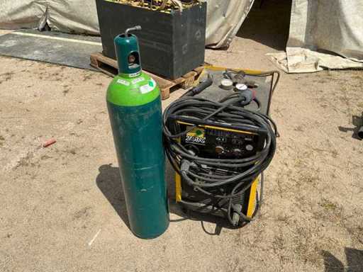 LAS 203C MIG/MAG lasapparaat 200A 3-fase inclusief lastoorts, reduceerventiel en gasfles
