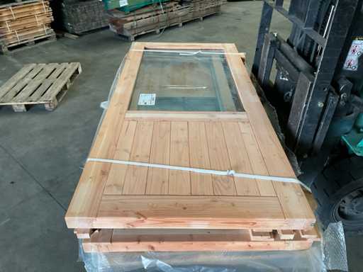 Hillhout deur in kozijn 186x202 cm 