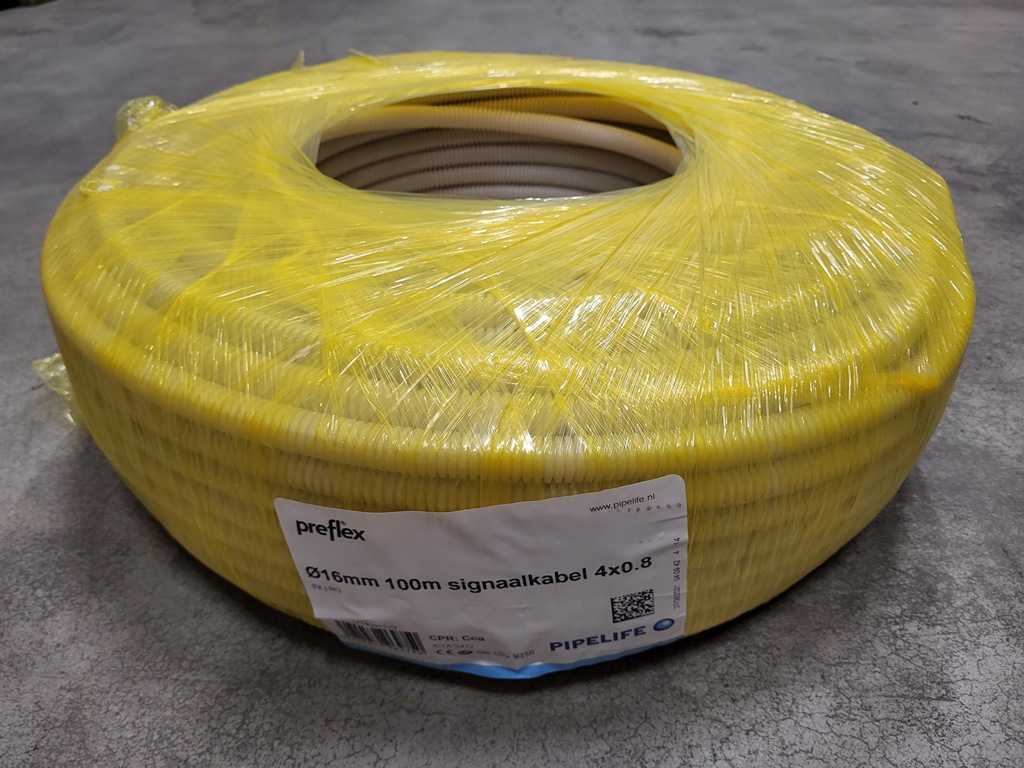Pipelife - Preflex 4x0.8mm2 - Roll of 100m pre-wired conduit with signal cable