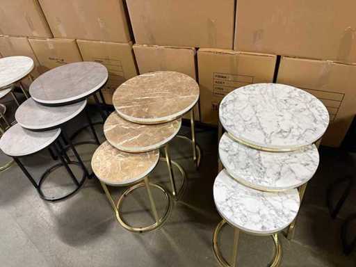  Partij 10x driedelige bijzettafel sets – nieuw