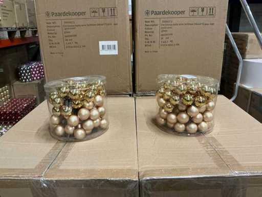 Partij christmas balls wire 3x30mm 24tf gold combi (240 verpakkingen)