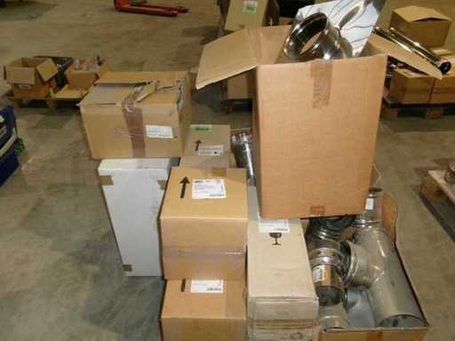 Pallet Expo Inox schouwdelen Ø130 mm met dakdoorgang en automatische trekregelaar