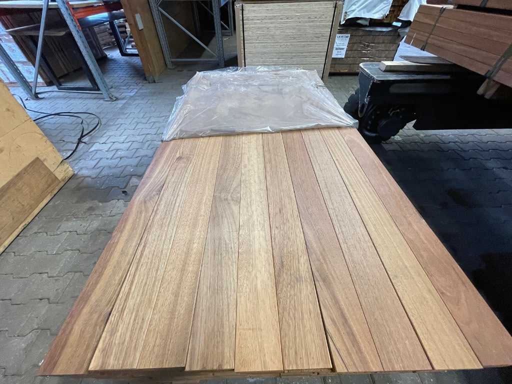 Guyana Teak hardwood planks planed 21x95mm, length 185cm (250x)