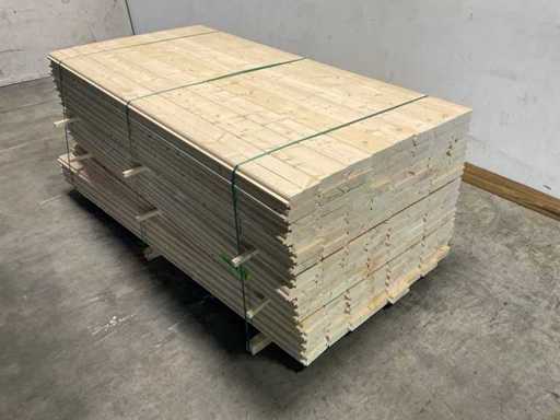Fichtenblockhüttenprofil gehobelt 209x14,5x4,5 cm (75x)