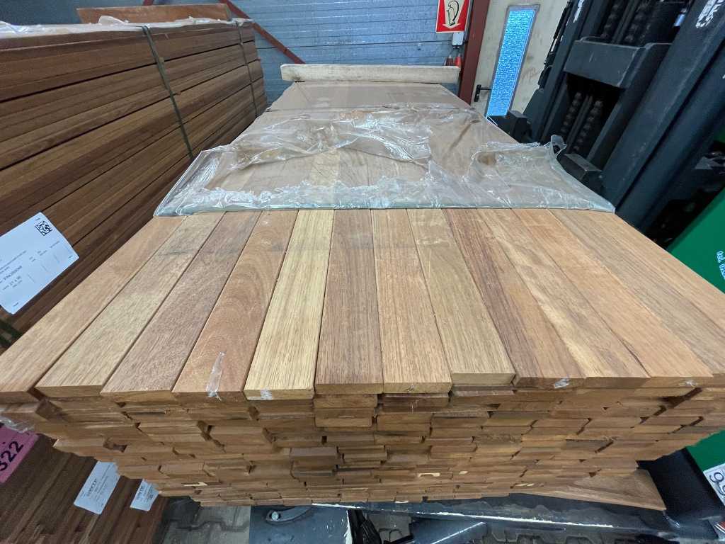 Basralocus hardwood planks 21x70mm, length 245cm (273x)