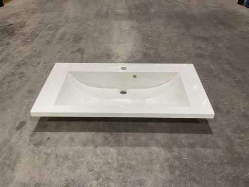 Allibert 90cm Plan Polybeton 1 Vasque Blanc 816344 wasbak