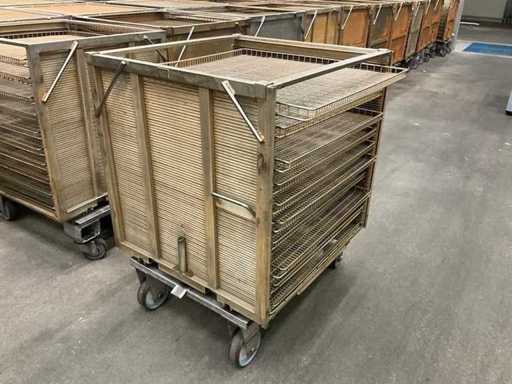 Cart with 10 grid trays (5x)