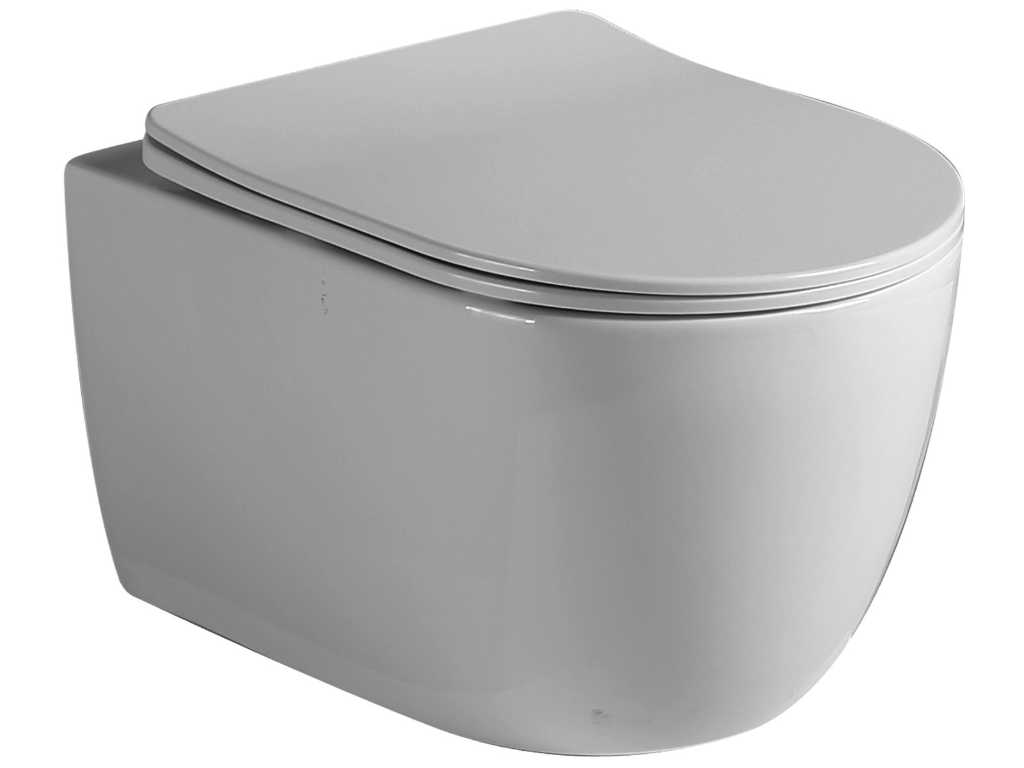 WC wiszące do zabudowy z deską sedesową - Turbo Flush - Gloss white