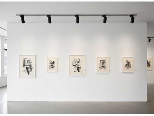 2 meter Rail system with 6 pcs rail spot GU10 fitting with ring (4x)