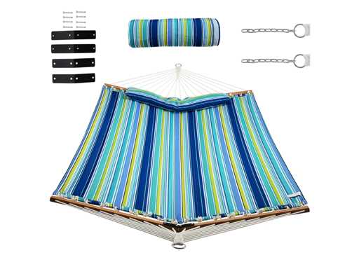 Hamac de patio pliable et portable avec oreiller amovible