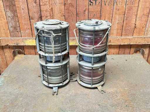 Set de lumini laterale din cupru cu lentile Fresnel