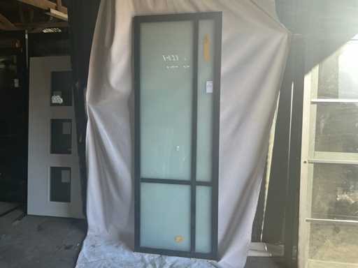 Porte intérieure aspect acier noir 83x231.5cm