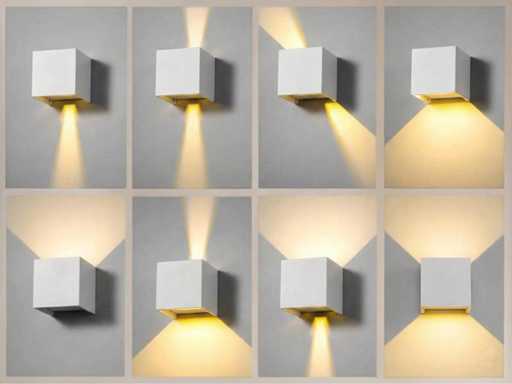  12W LED Wall Lamp Cube duo light adjustable waterproof (4x)