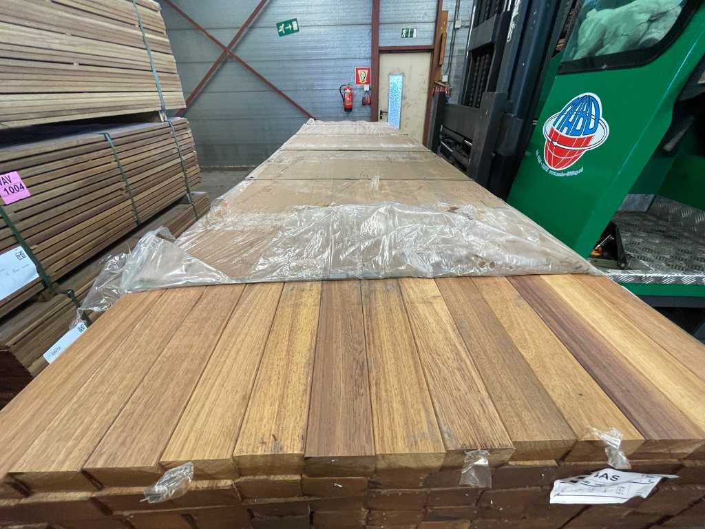 Guyana Règles en bois dur en teck raboté 42x68mm, longueur 215cm (65x)