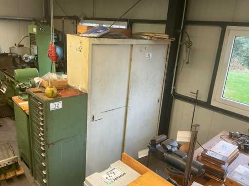 Workshop cabinet with contents