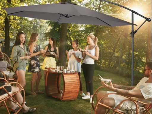 Parasol déporté - gris