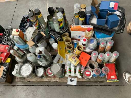 batch of various spray cans