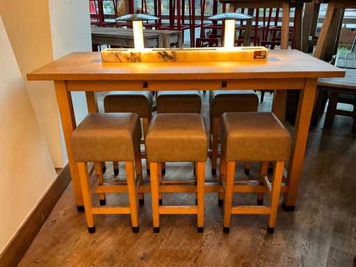 Hutten - Bartafel met marmeren opbouw & verlichting