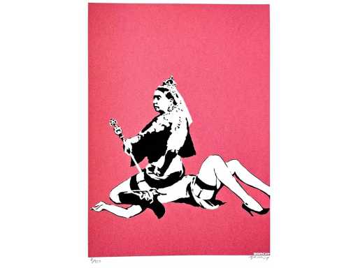 Litografo Banksy 'Regina Vittoria'