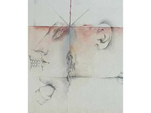 Jim Amaral - erotic composition - mixed media on paper