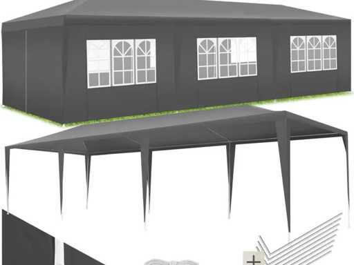 9x3M Paviljoen met 8 verwijderbare waterdichte zijdelen - grijs