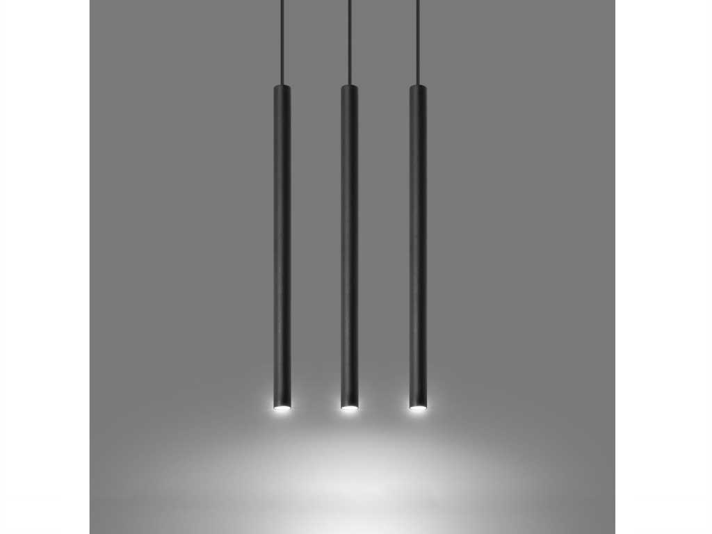 3 x Solo Tube Slim 3.0 design pendant light black