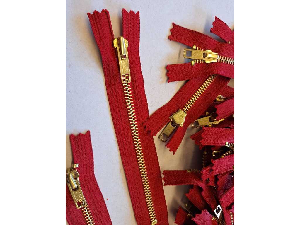 50 pieces zippers YKK 16cm metal red