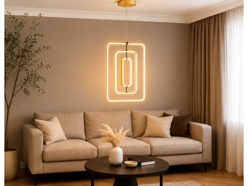 LED Hanglamp – 45W – Goud – In Hoogte Verstelbaar – 5835/3