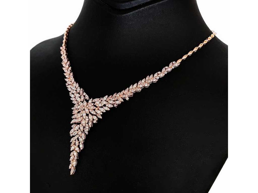 Haute Joaillerie Halskette Natürliche Fancy Pink Diamanten 5,32 Karat