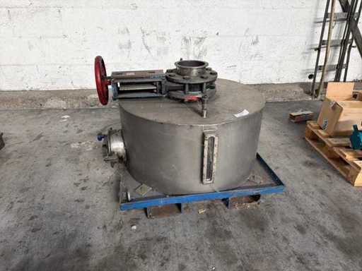 RVS actief koolstof filter-/doseervat met afsluiter