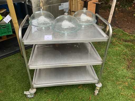 Stainless steel transport cart + cake tulips