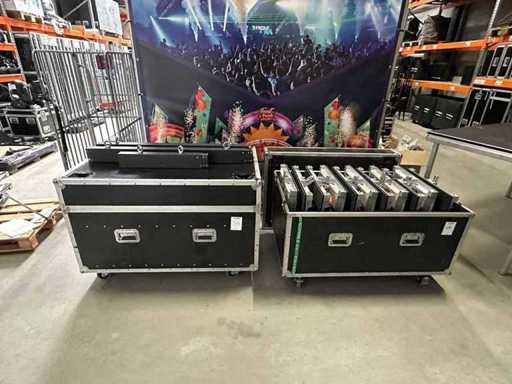 LED Panel set, 16 pcs, met flight case P4.8
