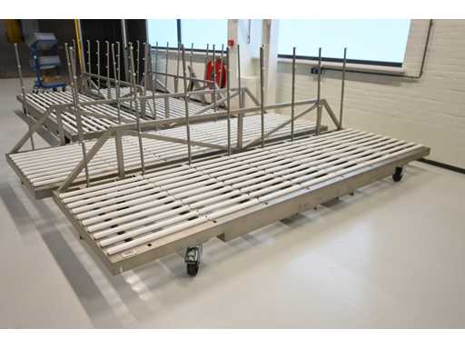 2018 Masévon OCC, 10-częściowy szklany wózek transportowy ze stali nierdzewnej