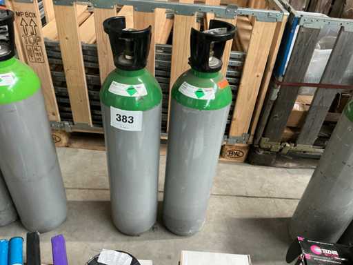 Argon samengeperst gas fles kooldioxide (2x)