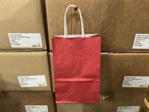 Partia papierowych toreb nośnych 14+8*21cm czerwony (7000x)