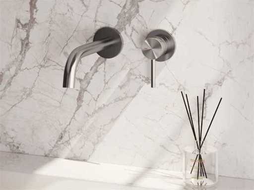 Rubinetto per lavabo Brauer Brushed Edition Rubinetto incorporato in acciaio inox PVD spazzolato con parte incorporata