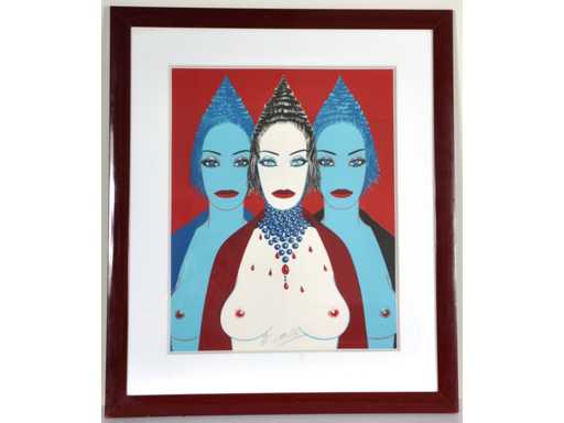 Felix Labisse - Les trois femmes - litho - ingelijst