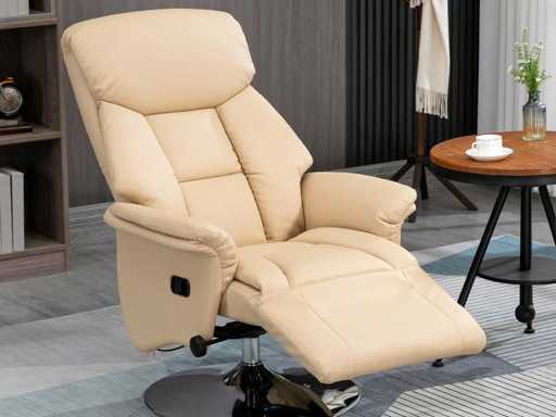 Fauteuil inclinable pivotant repose-pied réglable accoudoir