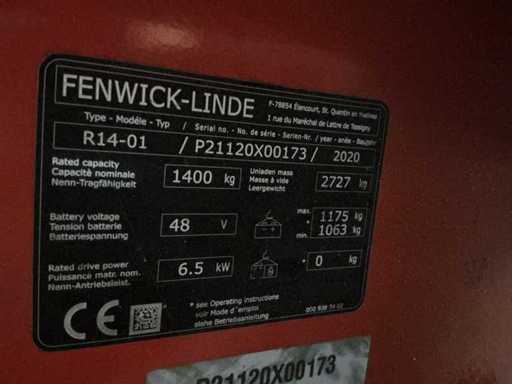 2020 Linde R14-01 Reach truck