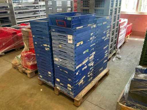 Batch of stacking crates and storage bins