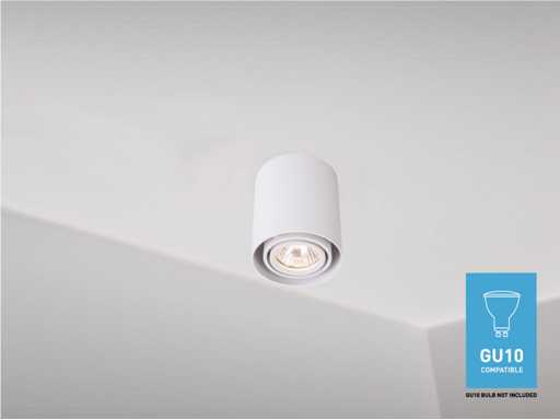  GU10 Design Surface-mounted spot Fixture 10cm white tiltable (18x)