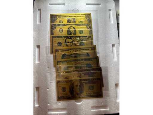 VERSIERING! USA DOLLAR herdenkingsset goud (niet echt)