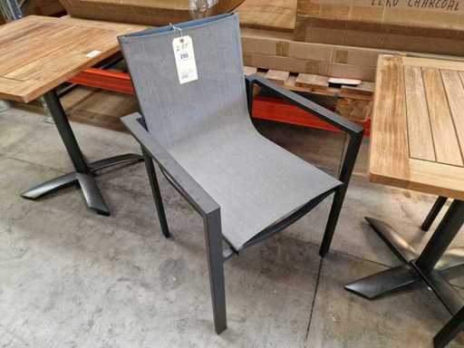 2 x Prestige de jardin - Chaise empilable en Alu Arolla Anthracite - Gris argenté