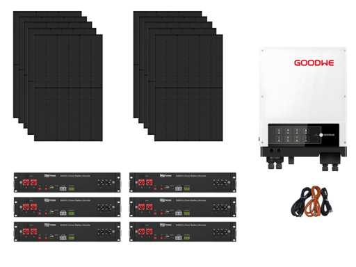 Jinko – Set mit 10 Solarpanels (440 wp) – Hybridwechselrichter – 14,4 kWh Batterie