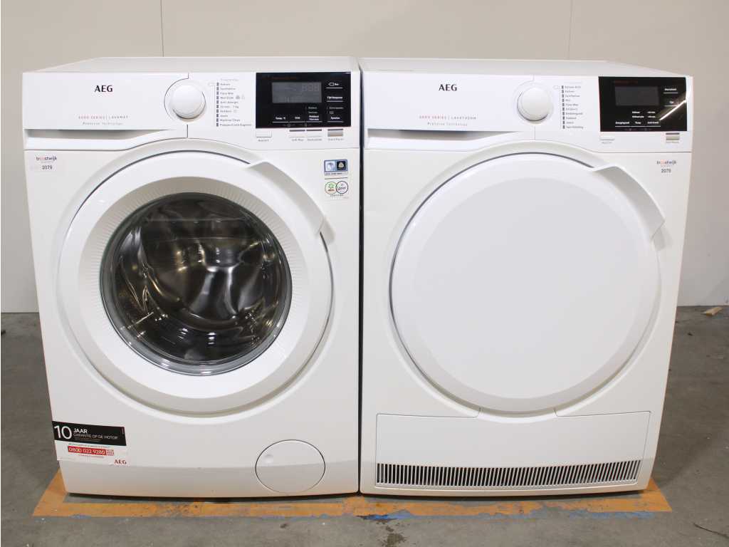 AEG 6000 Series | Lavamat ProSense Technology Washing Machine & AEG 6000 Series | Lavatherm ProSense Technology Dryer