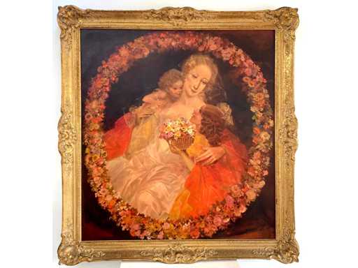 Carol de Belle - Madonna într-o coroană de flori - ulei pe pânză