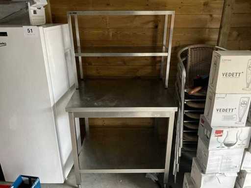 Table de travail en acier inoxydable avec attache