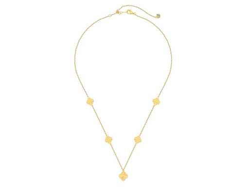 Gouden collier met gesloten klavertjes goudverguld